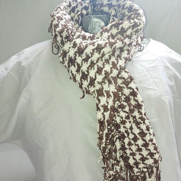 Charter Club Women's Brown/White Scarf - Picture 1 of 4